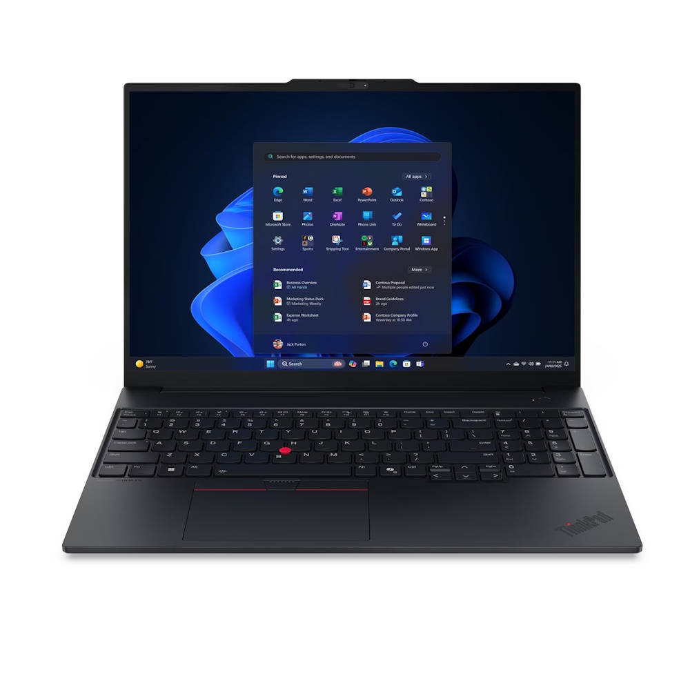 ThinkPad E16 Gen3, Core Ultra 7 255H 16C, 32GB, 512GB, Arc 140T GPU, pantalla 16″ WUXGA, Windows 11 Pro, Color negro, 3yr Premier